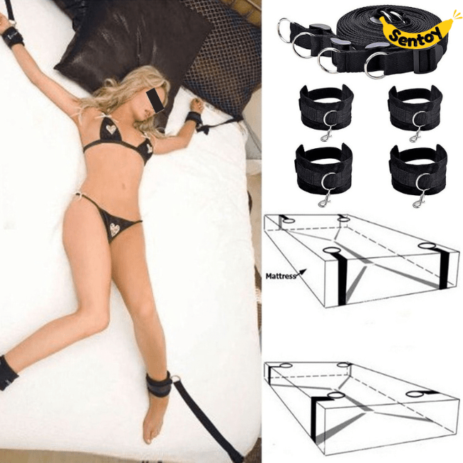 Bộ trói tay chân Bondage co dãn tốt chất liệu mềm mịn (4)