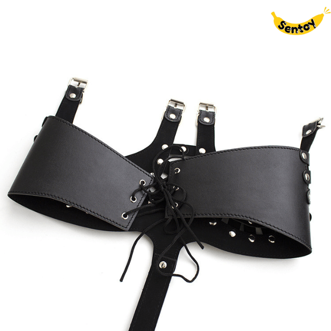 Đồ chơi bạo dâm BDSM bikini hở ngực âm đạo xích cổ (8)