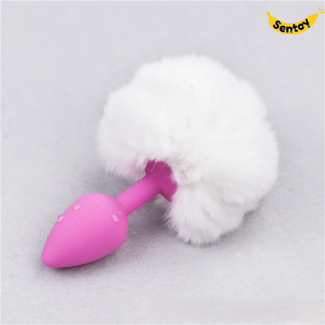 Đuôi thỏ Cosplay SM silicone gắn hậu môn mịn lông mềm (9)