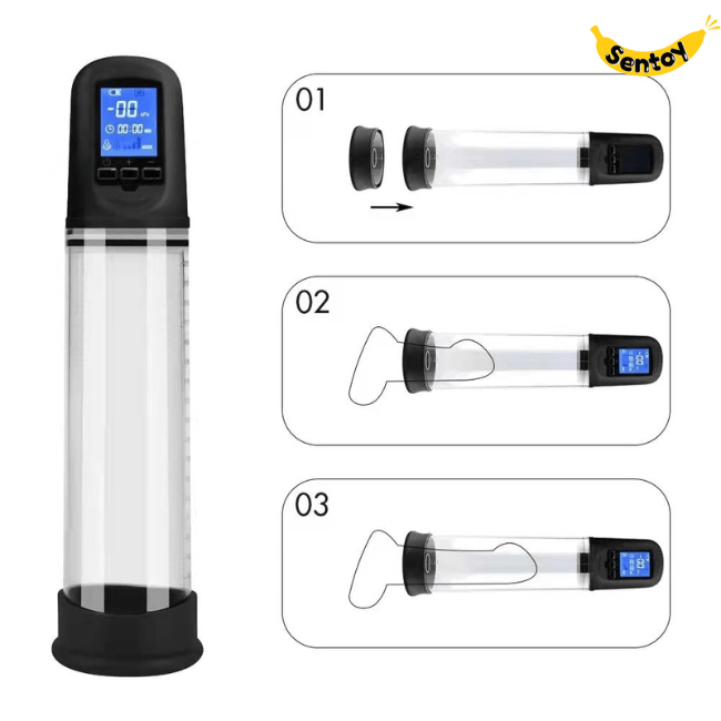 Máy tập dương vật PENIS PUMP lcd tự động tăng kích thước sức bền (8)