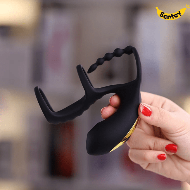 Vòng rung Penis Testicle Stimulator cao cấp rung thổi âm vật (9)-min